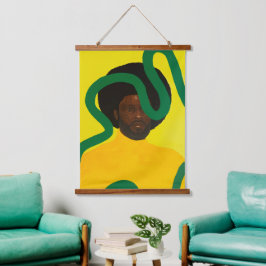 Muse #4 wandteppich mit holzrahmen