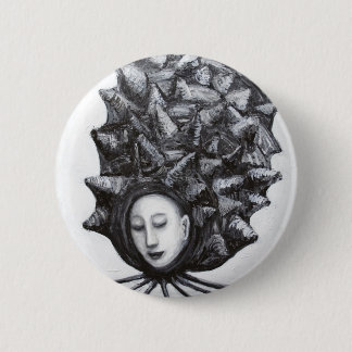 Muse in einer Muschel (Surrealism) Button