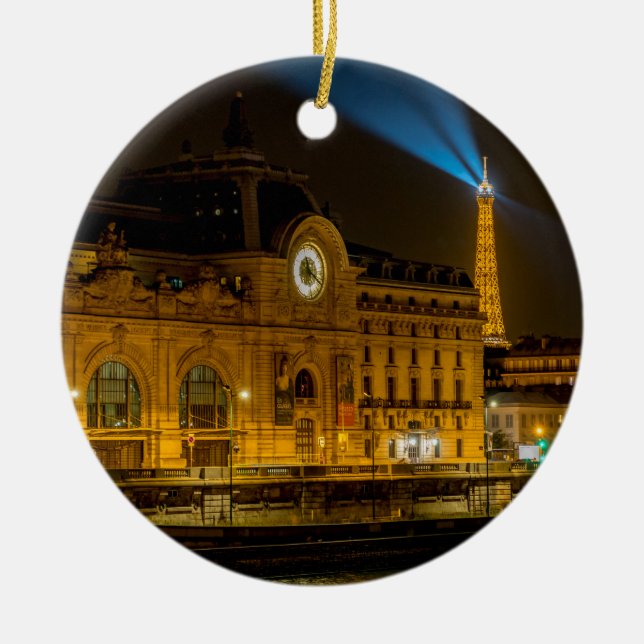 Musée d'Orsay in Paris nachts Keramik Ornament (Vorne)