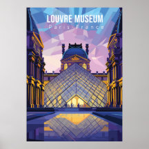 Musée du Louvre poster de voyage Photographie Impr