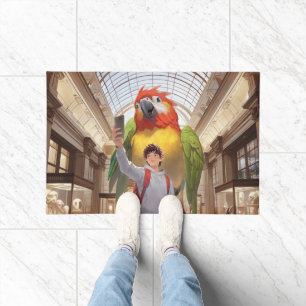 Museum Blick: Großer Scharlachara Papagei Selfie Fußmatte