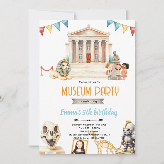 Museum day party Invitation (Devant)