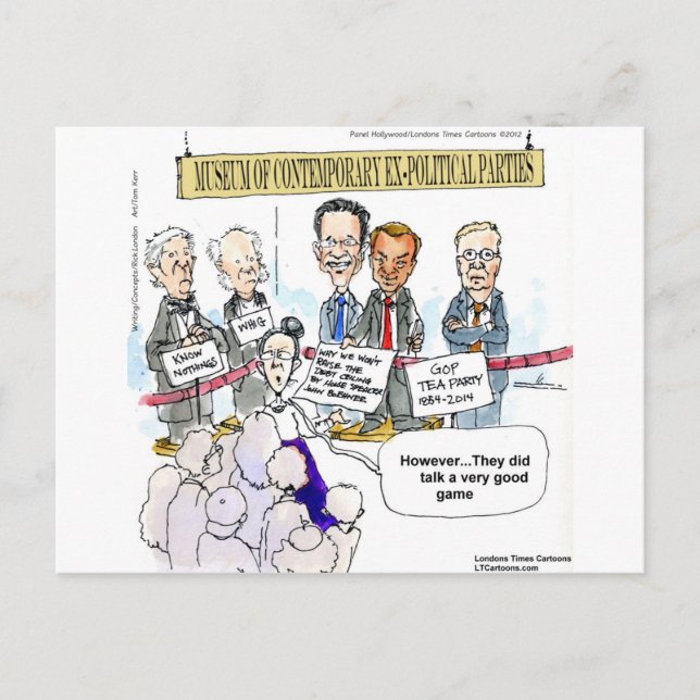 Museum of Ex Political Partys Funny Gifts & T-Shir Postkarte (Vorderseite)
