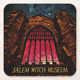 Museum Salem Hexe Rechteckiger Pappuntersetzer