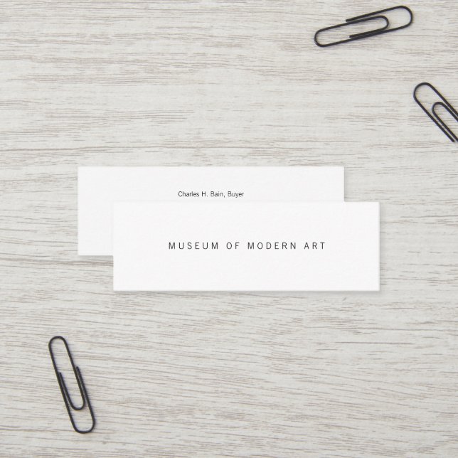 Museums-minimale vordere und hintere Mittelzwei Mini Visitenkarte (Vorderseite/Rückseite Beispiel)