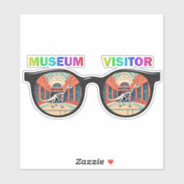 Museumsbesucher küssen-schneiden Vinyl-Aufkleber Aufkleber