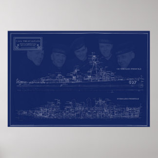 Museumschiff The Sullivans Bauplan mit Brüdern Poster