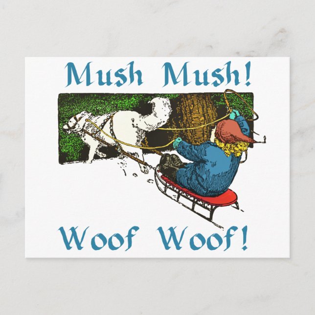 Mush Mush Woof Woof Postkarte (Vorderseite)