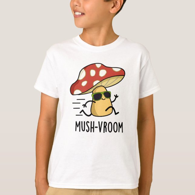 Mush-vroom Funny Fast Mushroom Pun T-Shirt (Vorderseite)