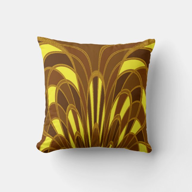 Mushroom Abstrakt - Art Deco - Amber Kissen (Vorderseite)