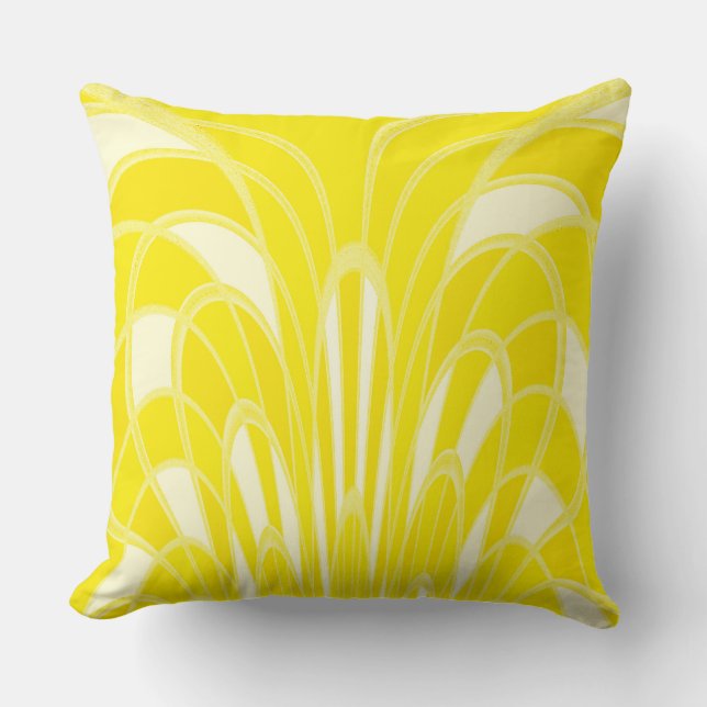 Mushroom Abstrakt - Art Deco - Citrus Kissen (Vorderseite)