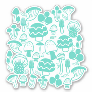 Mushroom Aquamarin Aufkleber