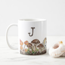 Mushroom Art Herbst Natumn Mongram