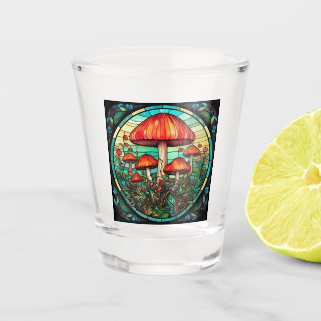 Mushroom Art Shot Glass Schnapsglas (Vorderseite)