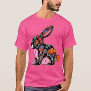 Mushroom Art Trippy Edm Bunny Psychedelic Festival T-Shirt