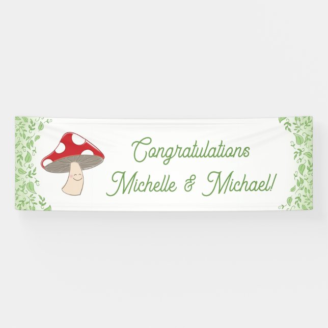 Mushroom Baby Dusche Banner (Horizontal)