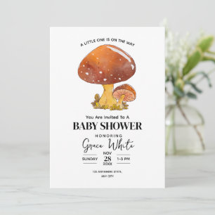 Mushroom-Baby-Party Wald-Baby-Party minimalistisch Einladung