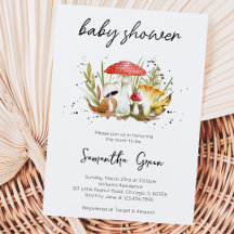 Mushroom Baby Shower Einladung