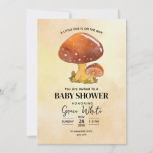 Mushroom Baby Shower Woodland Baby Dusche minimal Einladung