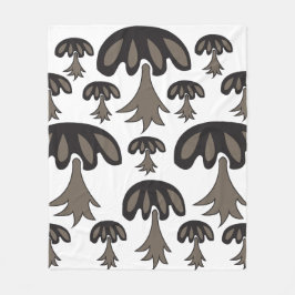 Mushroom Black Gray Muster Fleecedecke