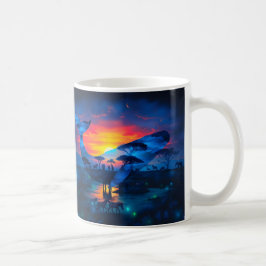 Mushroom Bungalow Neon Wallpaper, Geschenke, Kisse Kaffeetasse