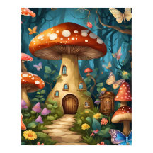 Mushroom Butterfly Verzauberter Wald