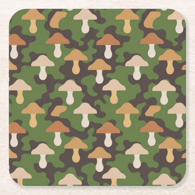 Mushroom Camouflage Image Untersetzer Set (Vorderseite)