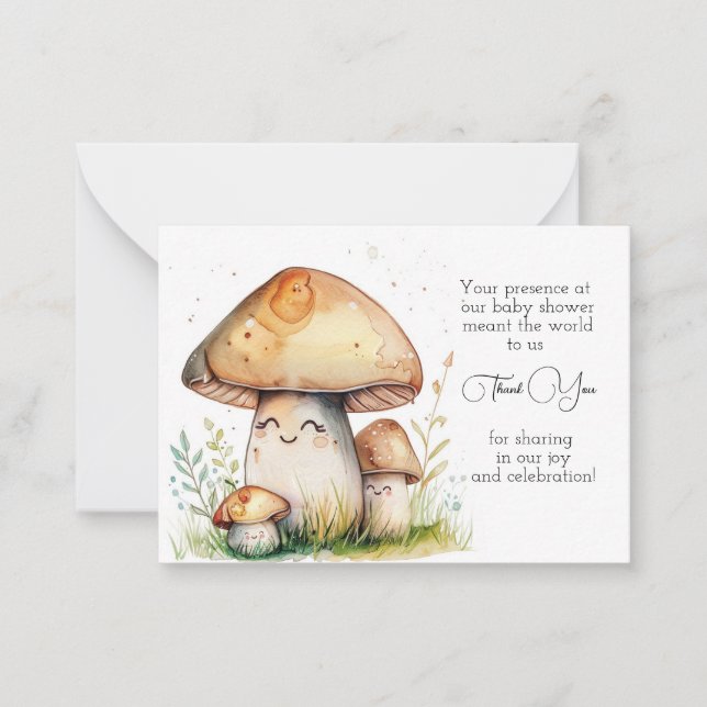 Mushroom Cartoon Vielen Dank Mitteilungskarte (Vorderseite)