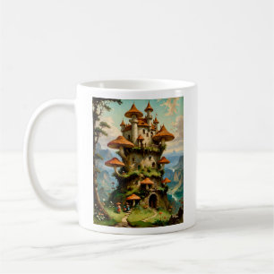 Mushroom Castle Fantasy Art Whimsical Desi Kaffeetasse