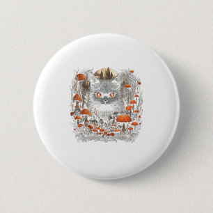 Mushroom Cat Cotattcore Ästhetische Goth Art Emmy Button