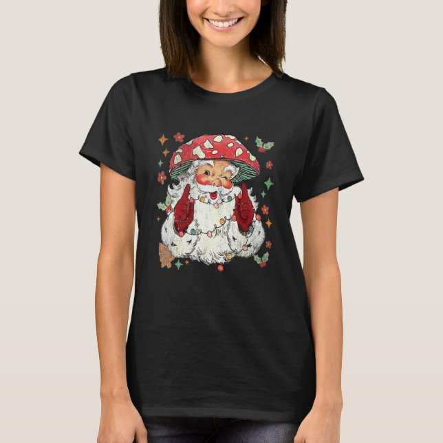 Mushroom Christmas Mushroom  Mushroom Santa Claus T-Shirt (Vorderseite)