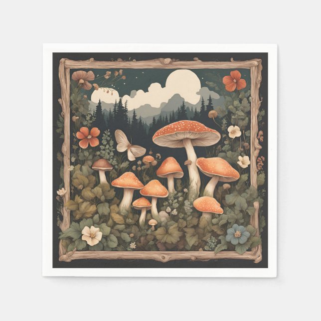 Mushroom-Cocktcore Serviette (Vorderseite)