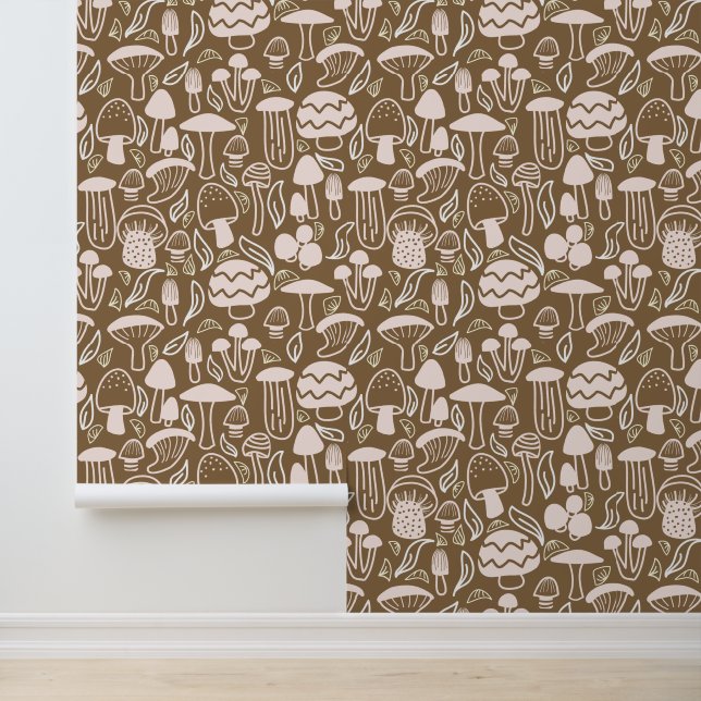 Mushroom Coffee Brown Tapete (Anwendung)