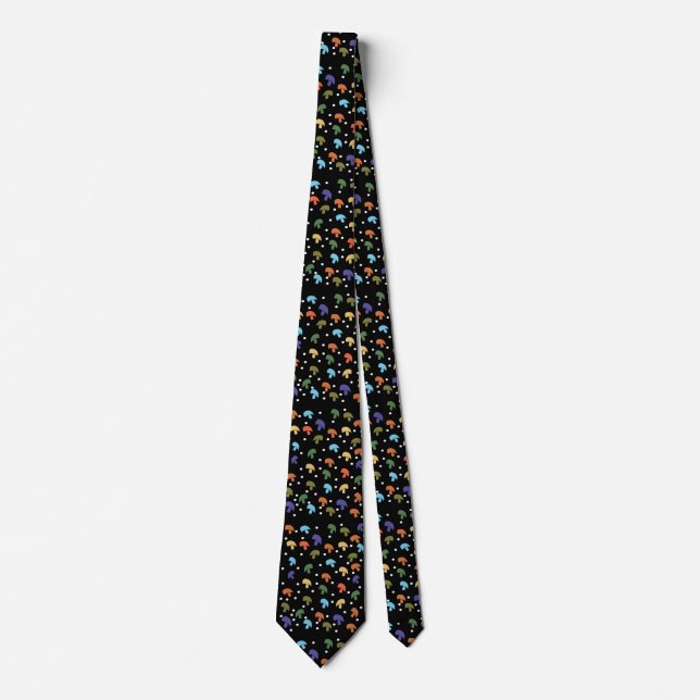Mushroom Colorful Retro Pattern Krawatte (Vorderseite)