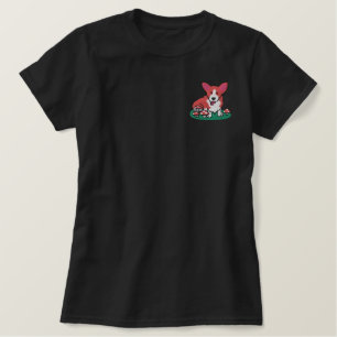 Mushroom Corgi Besticktes T-Shirt