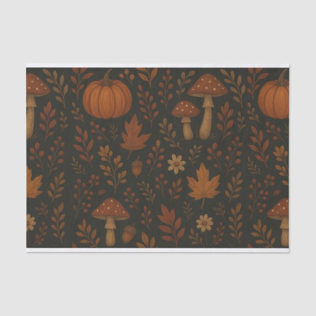 Mushroom Cotattcore Whimsischer Wasserfarbenwald Seidenpapier (Vorderseite)