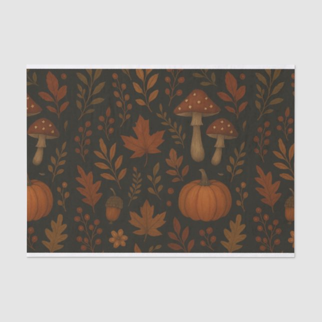 Mushroom Cotattcore Whimsischer Wasserfarbenwald Seidenpapier (Vorderseite)