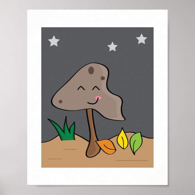 Mushroom Design #1 Illustration Print Poster (Vorne)