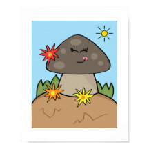 Mushroom Design #2 Illustration Print Kids