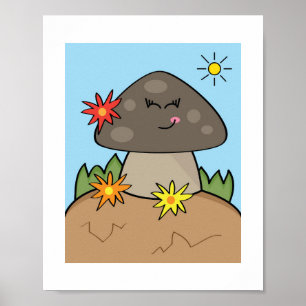 Mushroom Design #2 Illustration Print Kids Poster