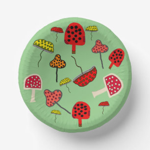 Mushroom Design Paper Platte Pappteller