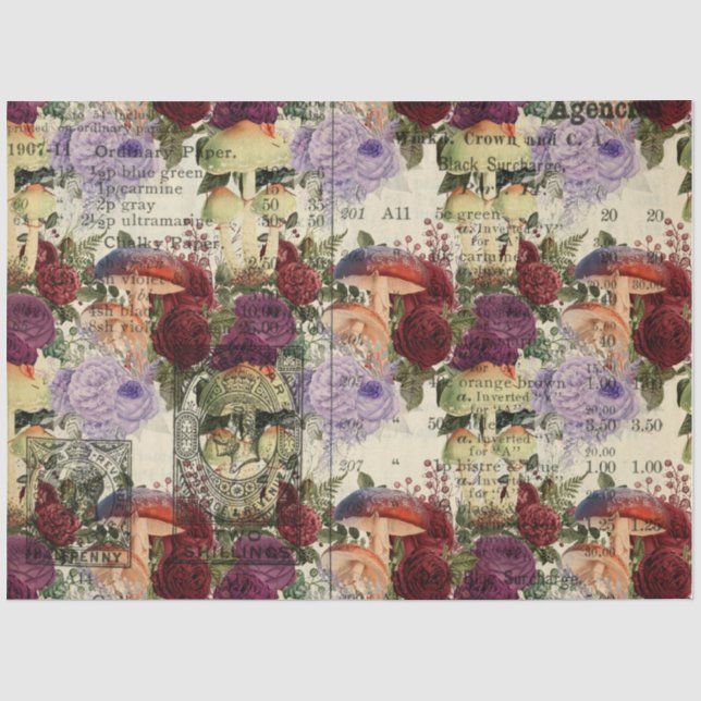 Mushroom Ephemera Design Series #4 Seidenpapier (Vorderseite)