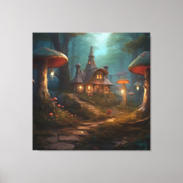 Mushroom Fairytale Forest Leinwanddruck