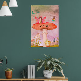 Mushroom Fantasy Fairy Kinderzimmer Poster