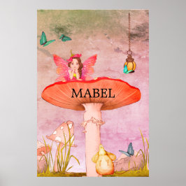 Mushroom Fantasy Fairy Kinderzimmer Poster