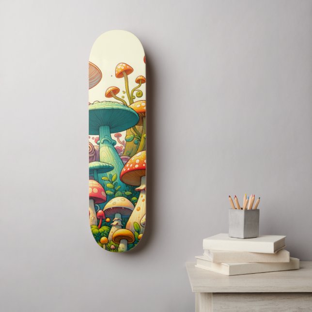Mushroom Fantasy Forest Skateboard (Wandkunst)