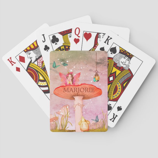 Mushroom Fantasy Magical Fairy Spielkarten (Rückseite)