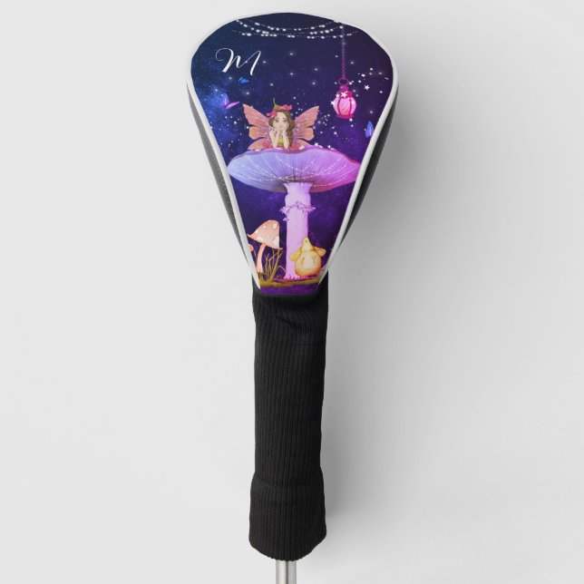 Mushroom Fantasy Monogram Magical Fairy Golf Headcover (Vorderseite)