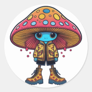 Mushroom Fashion Runder Aufkleber
