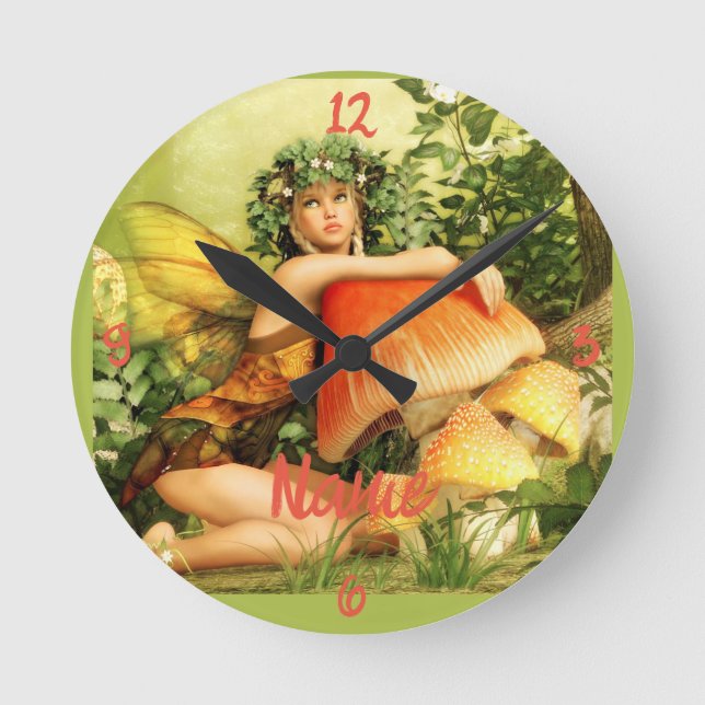 Mushroom Fee Thunder_Cove Runde Wanduhr (Vorderseite)